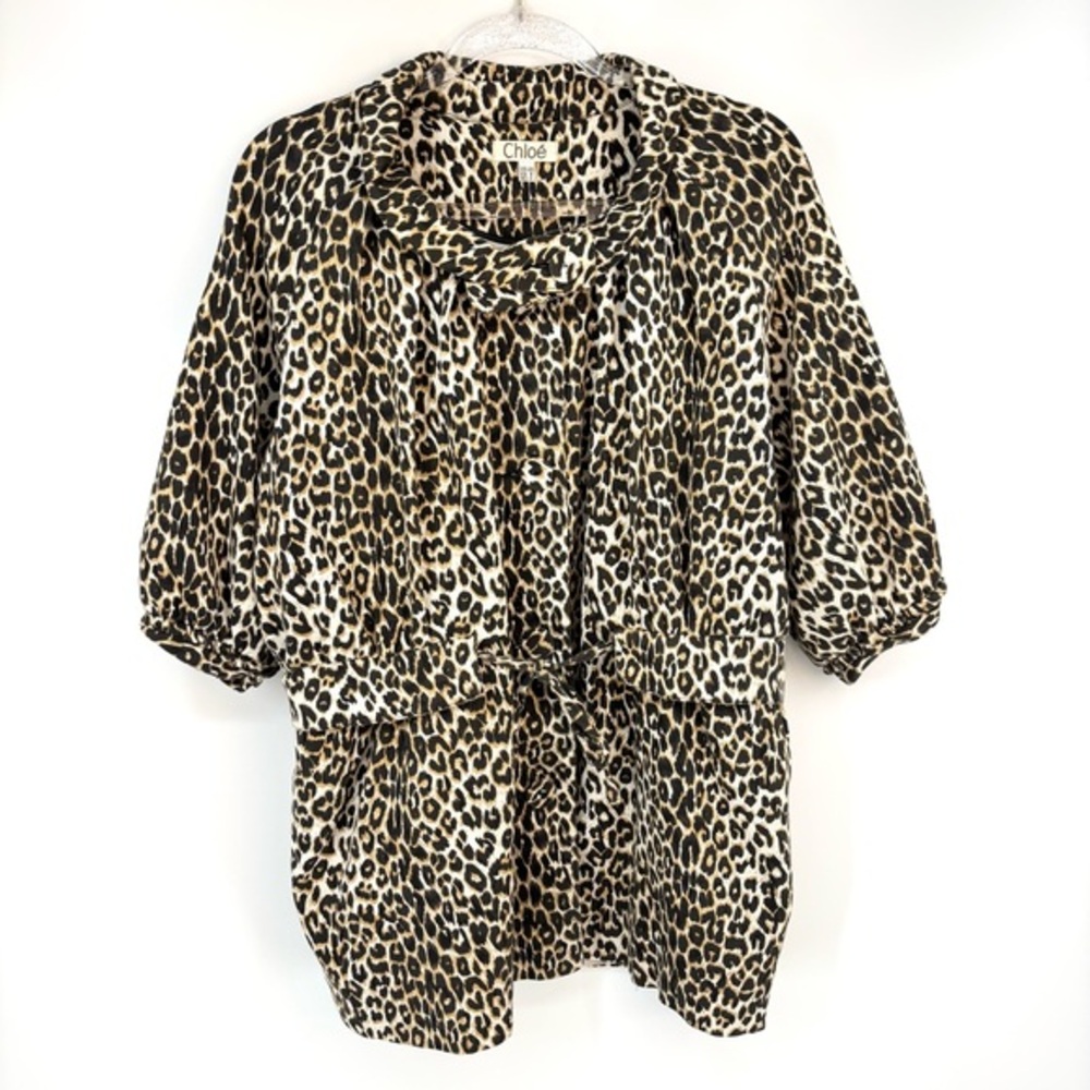 Chloe‎ Leopard Print Coat Size 8 Y2K Animal Print Glam Baddie